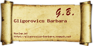 Gligorovics Barbara névjegykártya